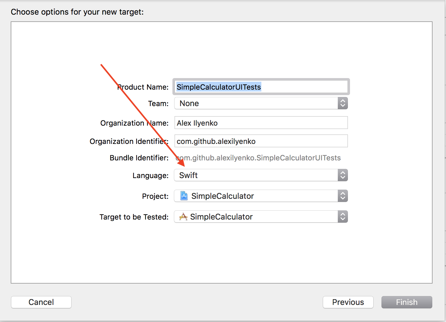 Configure Swift for XCTest UI tests