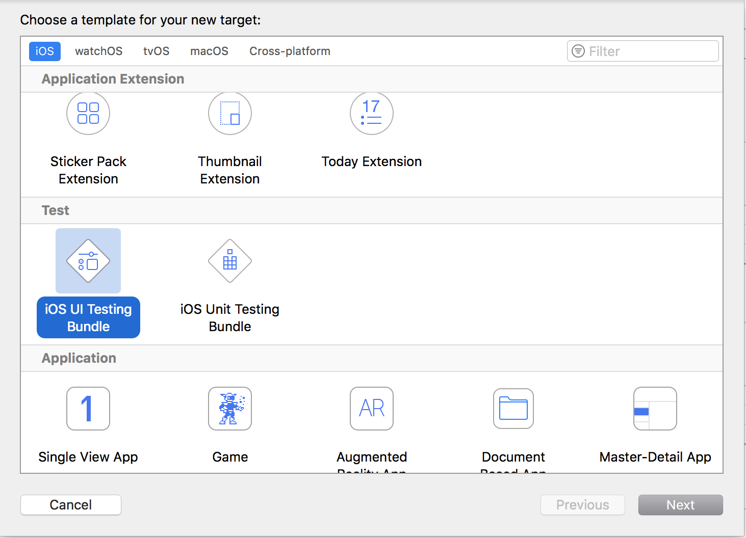 iOS UI testing setup