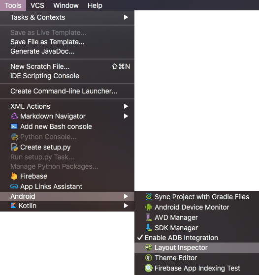 Layout Inspector Android Studio